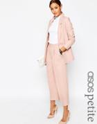Asos Petite Premium Linen-mix Suit Culottes - Nude