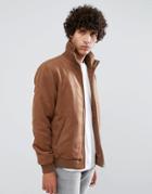 Clean Cut Copenhagen Premium Wool Twill Bomber Jacket - Tan