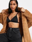 Qed London Chuck On Soft Touch Jacket In Tan-brown
