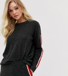 Micha Lounge Crew Neck Sweater With Contrast Side Stripe Two-piece