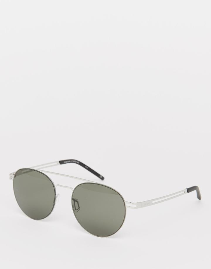 Le Specs Spartan Round Aviator Sunglasses