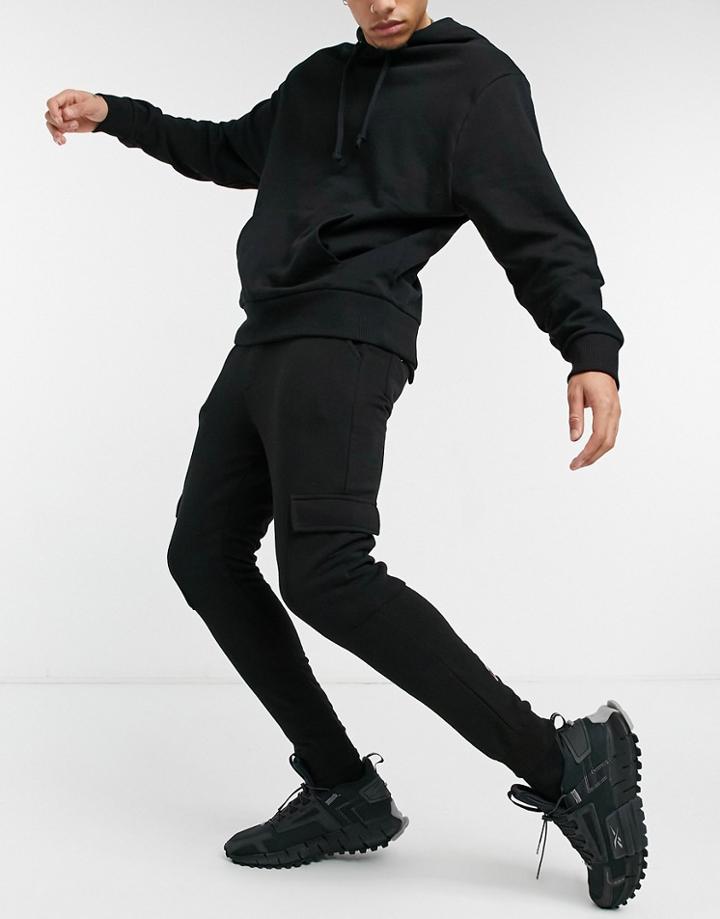 The Couture Club Outline Relaxed Cargo Pants In Black