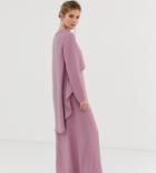 Verona Long Sleeved Layered Dress In Dusty Rose - Pink