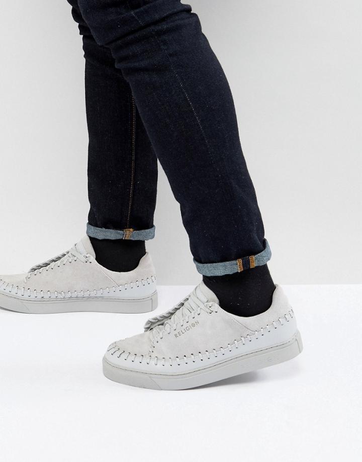 Religion Bound Sneakers In Sliver - Silver