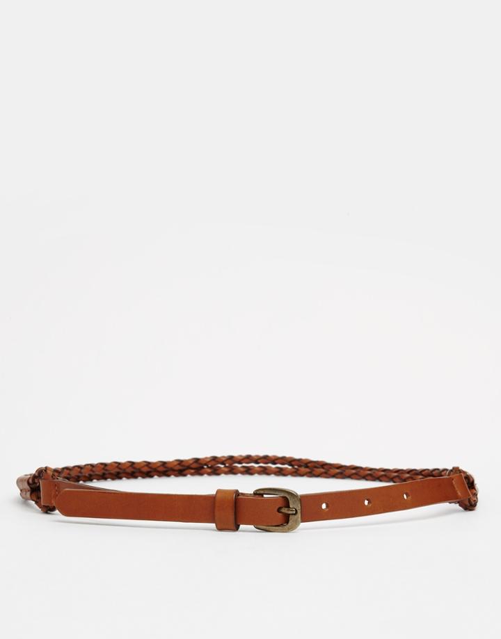 Pieces Telia Plaited Waist Belt - Cognac