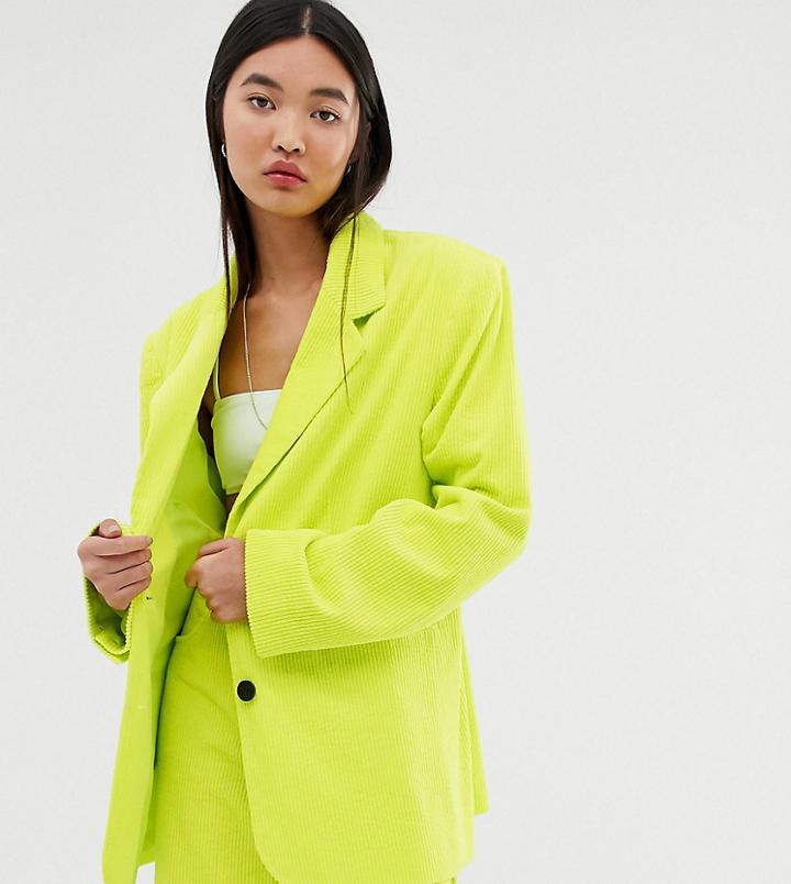 Collusion Neon Cord Blazer-green