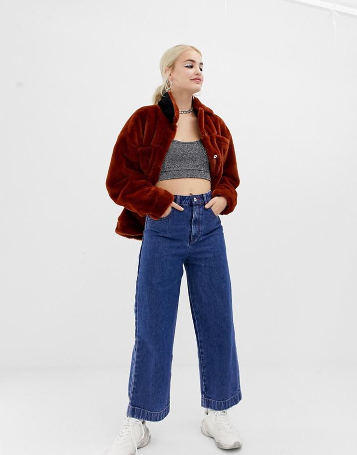 Collusion X007 Wide Leg Jean In Classic Blue - Blue