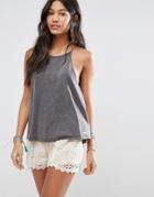 Billabong Essential Cami Top In Washed Neon - Black