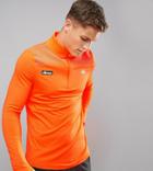 Ellesse Sport 1/4 Zip Long Sleeve T-shirt In Orange - Orange
