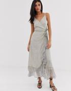 Allsaints Dayla Speckle Midi Dress With Ruffle-white
