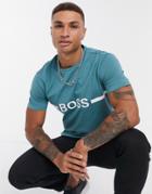 Boss Beachwear Logo T-shirt In Green