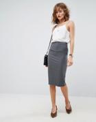Asos Jersey Pencil Skirt - Gray