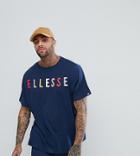 Ellesse Oversized T-shirt With Large Chest Logo In Navy - Navy