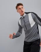 Asos 4505 Long Sleeve T-shirt In Lightweight Cut & Sew - Gray