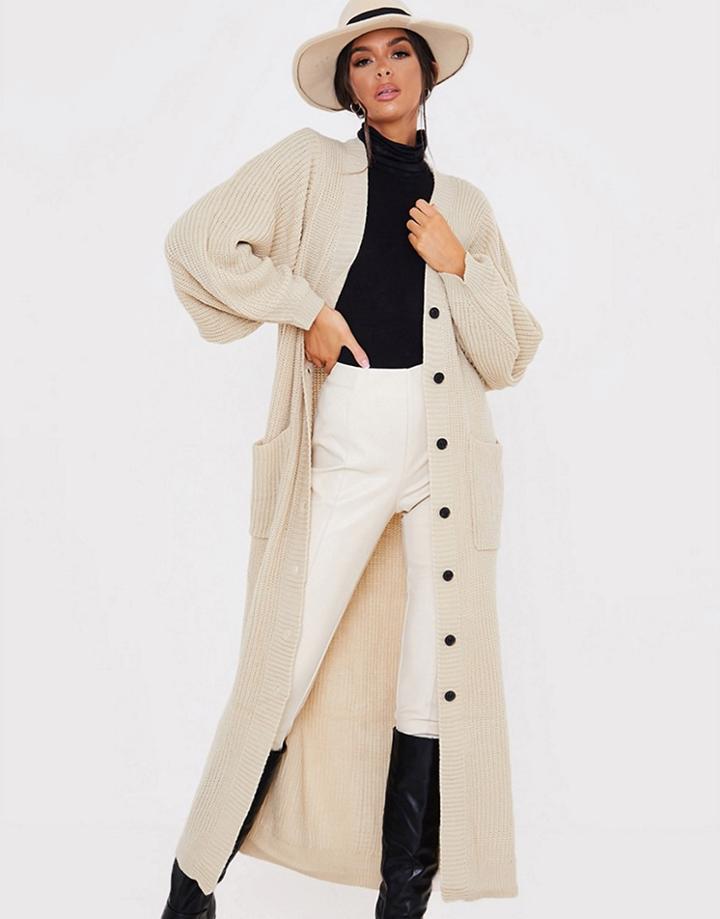 In The Style X Lorna Luxe Long Line Cardigan In Camel-tan