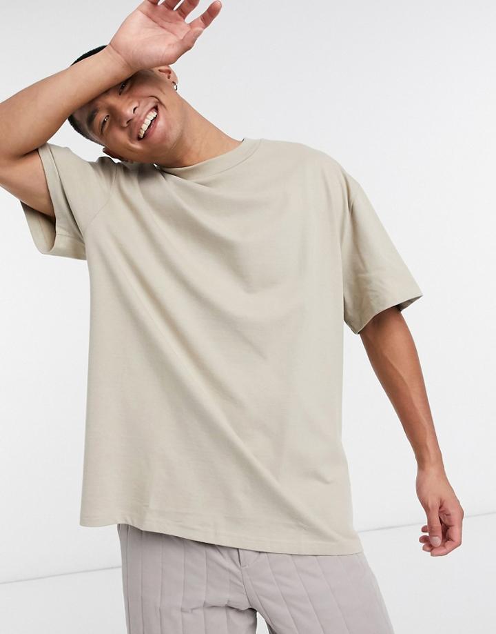 Weekday Great T-shirt In Beige-neutral