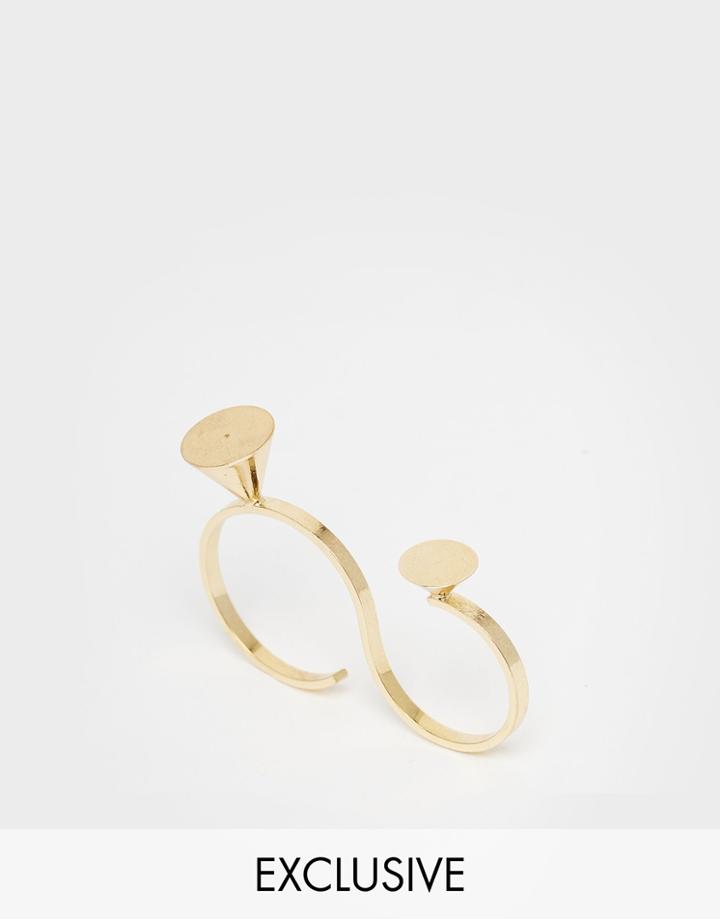 Monki Exclusive Double Ring - Gold