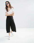 Asos Smart Tailored Culotte With Deep Pleat - Black