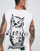 Hnr Ldn Predator Back Print Sleeveless T-shirt Tank - White