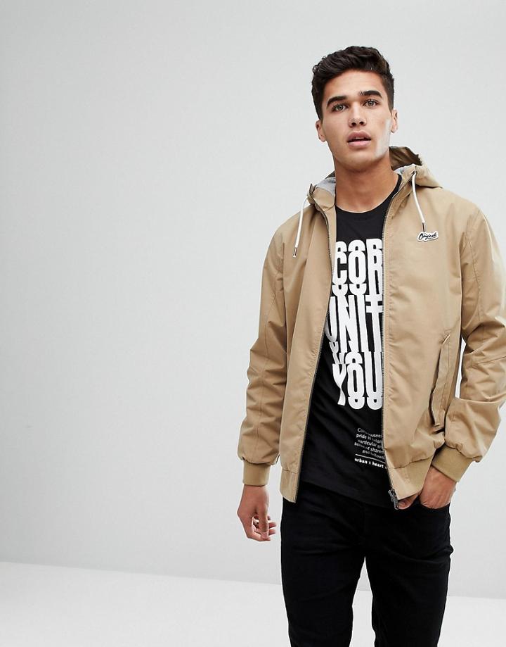 Jack & Jones Originals Lightweight Hooded Jacket - Beige