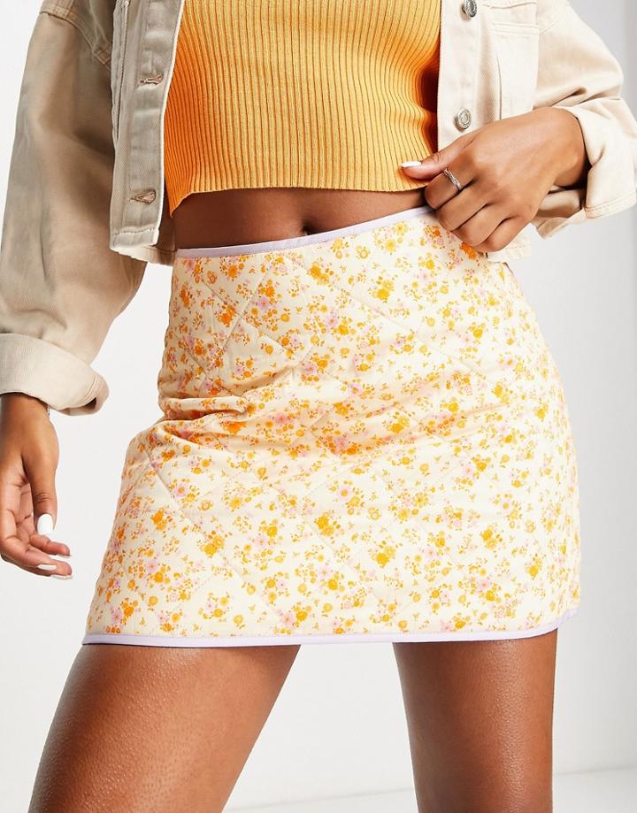Miss Selfridge Printed Quited Skirt - Part Of A Set-multi
