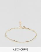 Asos Curve Dot Dash Square Chain Bracelet - Gold