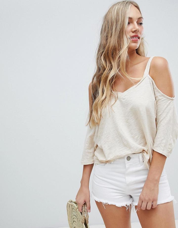 Nytt Lola Cold Shoulder Top - Cream