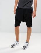 Asos Extreme Drop Crotch Cropped Shorts - Black