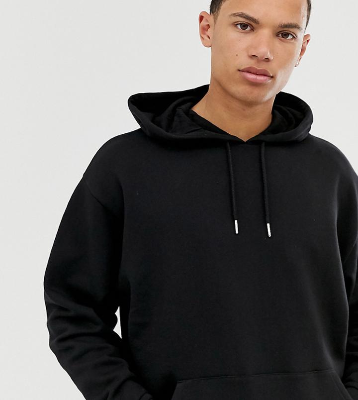 Asos Design Tall Oversized Hoodie In Black