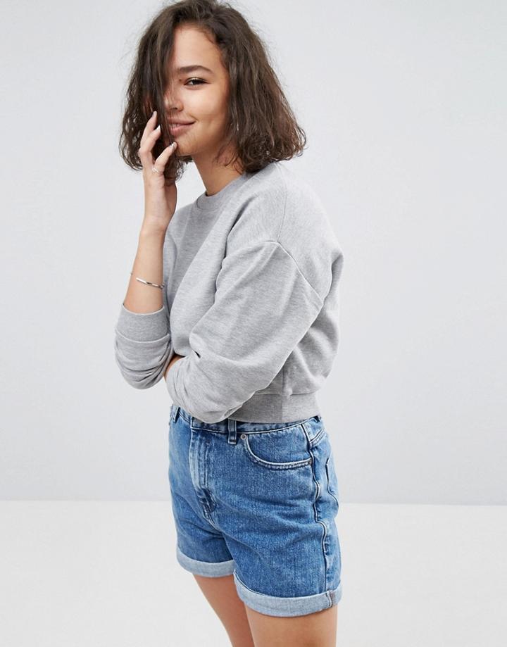Asos Cropped Sweatshirt - Gray