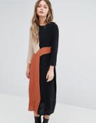 New Look Color Block 70s Midi Dress - Black