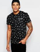 Nicce London T-shirt With All Over Triangle Print - Black