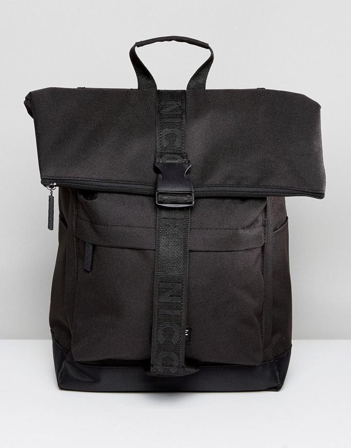 Nicce London Rolltop Backpack In Black - Black