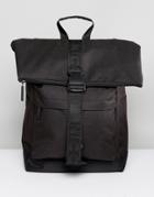 Nicce London Rolltop Backpack In Black - Black