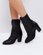 Asos Emperor Leather Zip Boots - Black