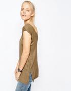 Asos Longline Top With V Back And Split Sides - Clear
