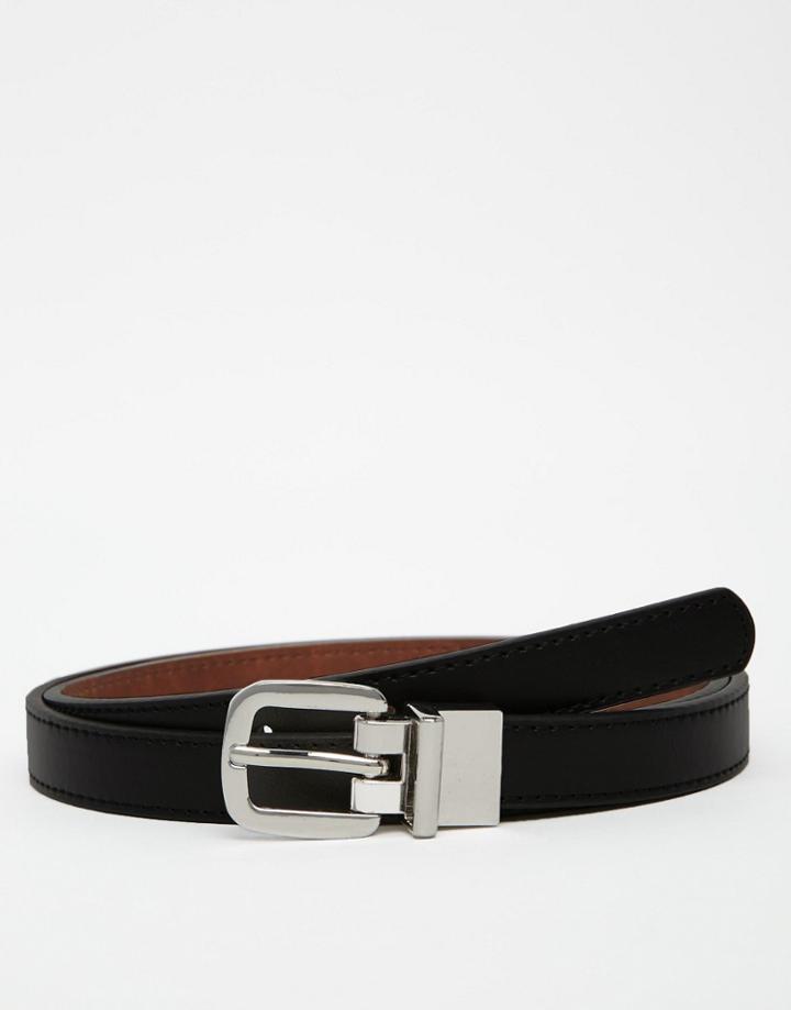 Asos Smart Super Skinny Reversible Belt In Black/tan