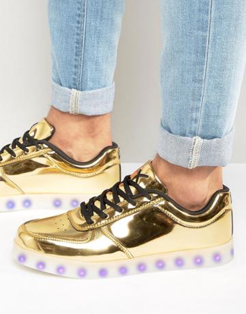 Wize & Ope Led Metallic Low Sneakers - Gold