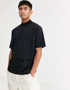 Asos White Oversized Fit T-shirt In Nylon With Pocket Detail