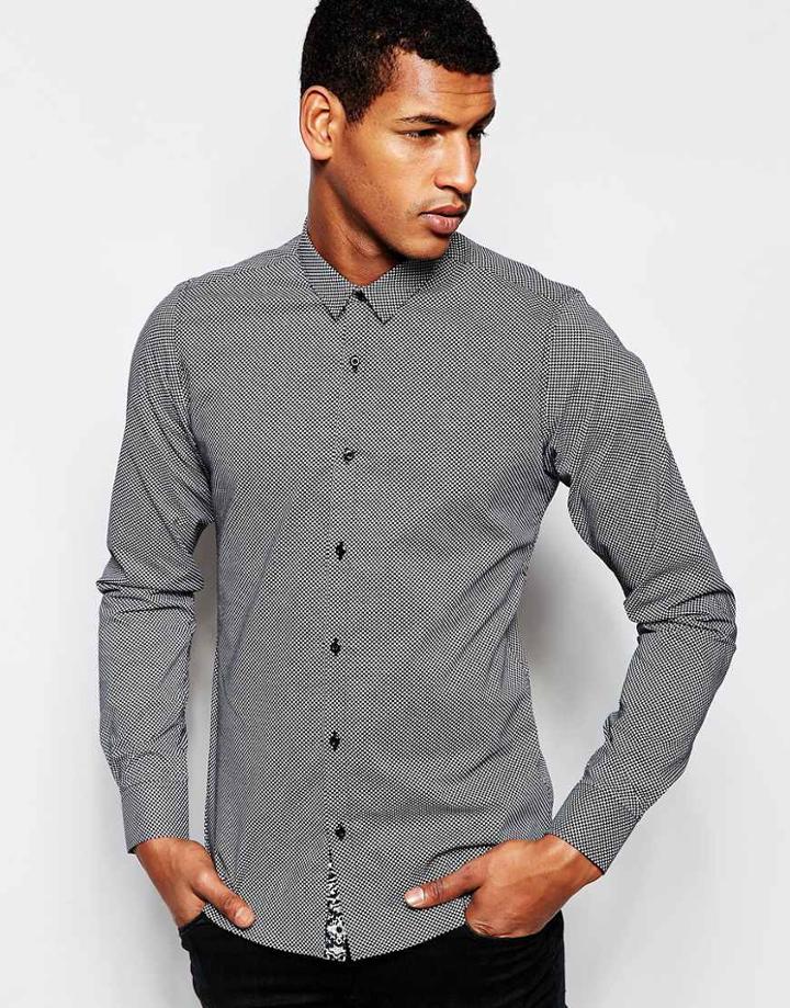 Vito Shirt With All Over Cross - Black