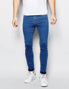 Pull & Bear Super Skinny Jeans In Midwash Blue - Blue