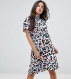 Asos Maternity Colored Animal Print Dress - Multi