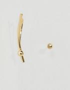 Pieces Hilli Gold Plated Earrings - Gold