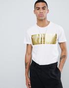 Versace Jeans T-shirt With Gold Logo Print - White