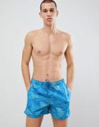 Jack & Jones Swim Shorts With Leaf Print - Blue