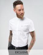 Noose & Monkey Skinny Short Sleeve Oxford Shirt - White