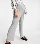 New Look Maternity Wrap Lounge Wide Leg Pants In Mid Gray-grey