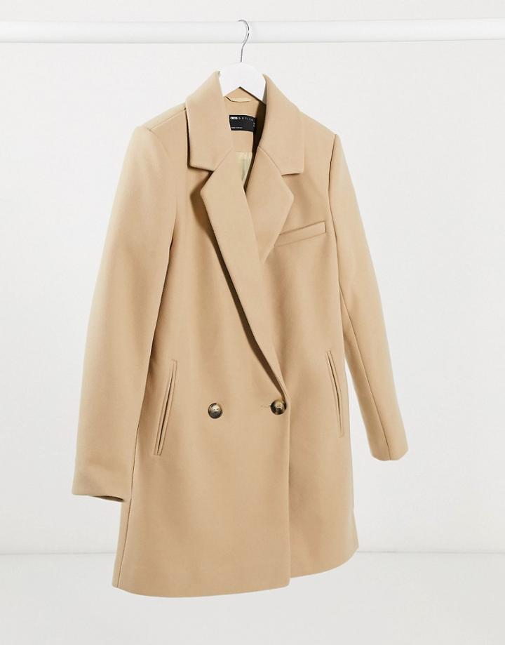 Asos Design Boyfriend Coat In Camel-brown