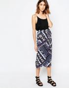 Warehouse Patchwork Print Wrap Skirt - Multi