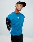 Adidas Originals Authentic Stripe Sweat In Blue Dh3835 - Blue